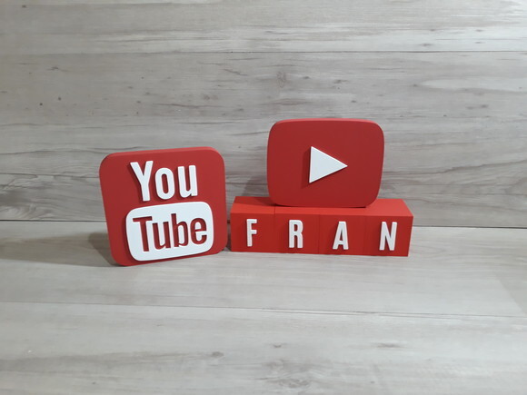 Combo Youtube - Nome em Cubos 4 Letras + Símbolos