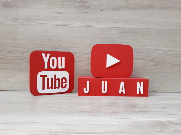 Combo Youtube - Nome em Cubos 4 Letras + Símbolos