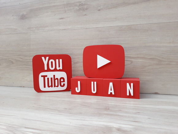 Combo Youtube - Nome em Cubos 4 Letras + Símbolos