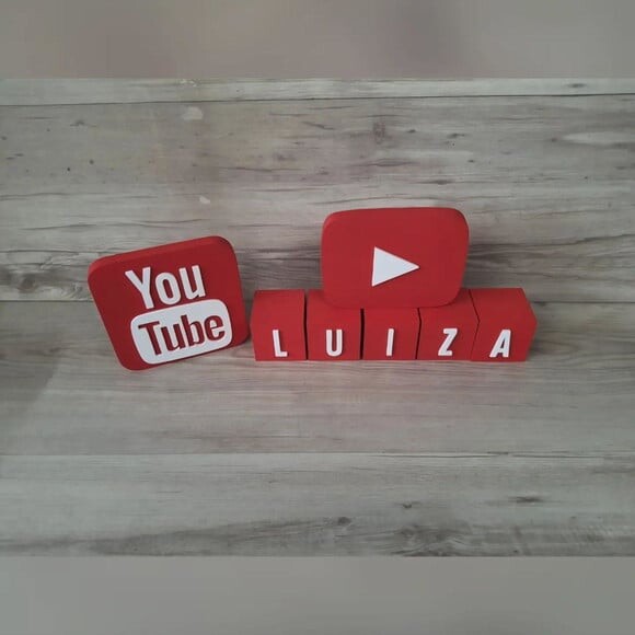 Combo Youtube - Nome em Cubos 5 Letras + Símbolos