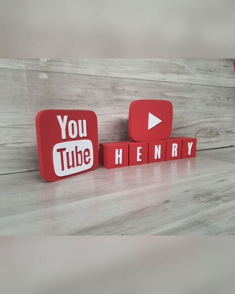 Combo Youtube - Nome em Cubos 5 Letras + Símbolos