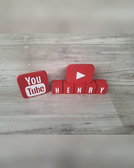 Combo Youtube - Nome em Cubos 5 Letras + Símbolos