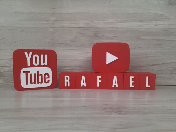 Combo Youtube - Nome em Cubos 6 Letras + Símbolos