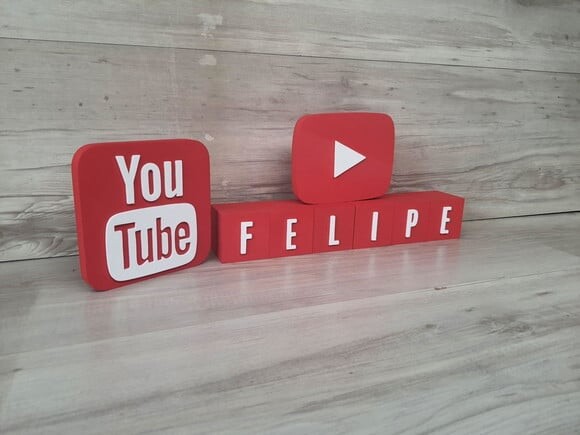 Combo Youtube - Nome em Cubos 6 Letras + Símbolos