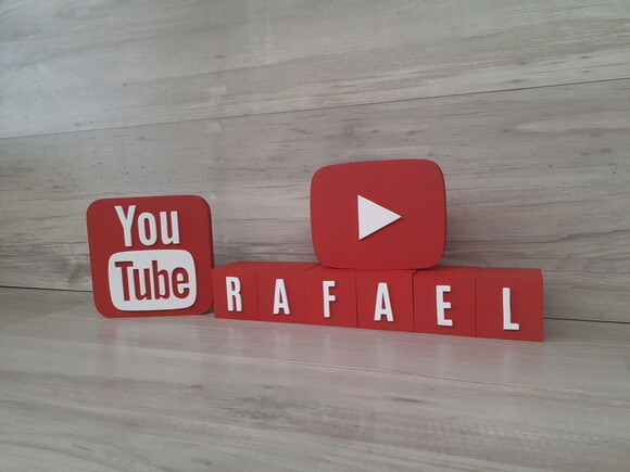 Combo Youtube - Nome em Cubos 6 Letras + Símbolos