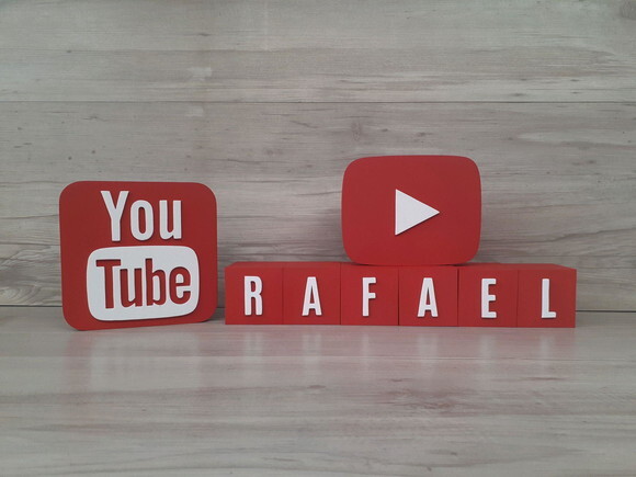 Combo Youtube - Nome em Cubos 6 Letras + Símbolos
