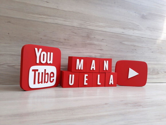 Combo Youtube - Nome em Cubos 7 Letras + Símbolos