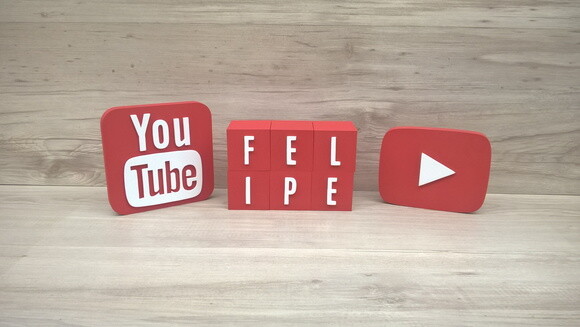 Combo Youtube - Nome em Cubos 6 Letras + Símbolos