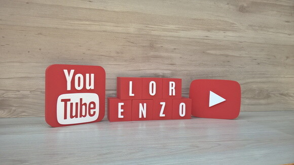 Combo Youtube - Nome em Cubos 7 Letras + Símbolos