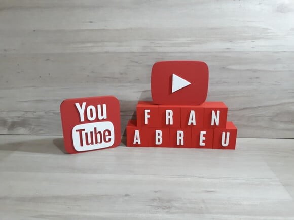 Combo Youtube - Nome em Cubos 9 Letras + Símbolos