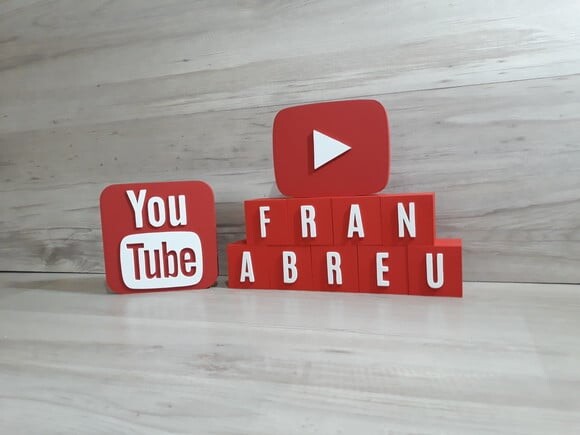 Combo Youtube - Nome em Cubos 9 Letras + Símbolos