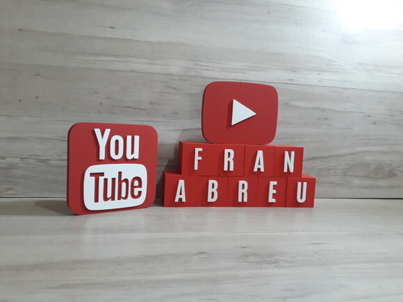 Combo Youtube - Nome em Cubos 9 Letras + Símbolos