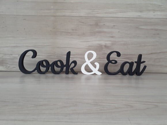 Cook & Eat - palavras de mesa em mdf