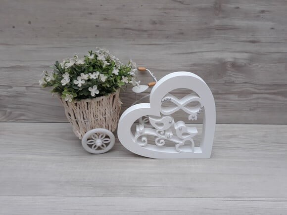 Coração Casal Passarinhos Infinito - Decoração Casamento
