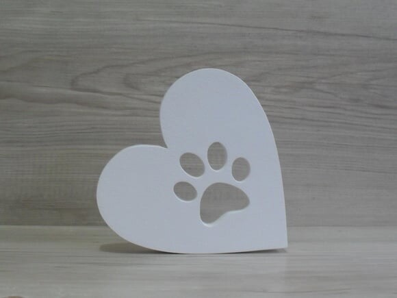 Coração Patinha - 15 cm - Decoração Pet em mdf