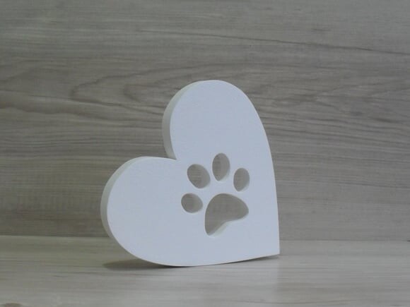 Coração Patinha - 15 cm - Decoração Pet em mdf