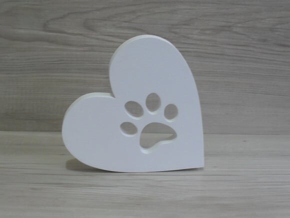 Coração Patinha - 15 cm - Decoração Pet em mdf