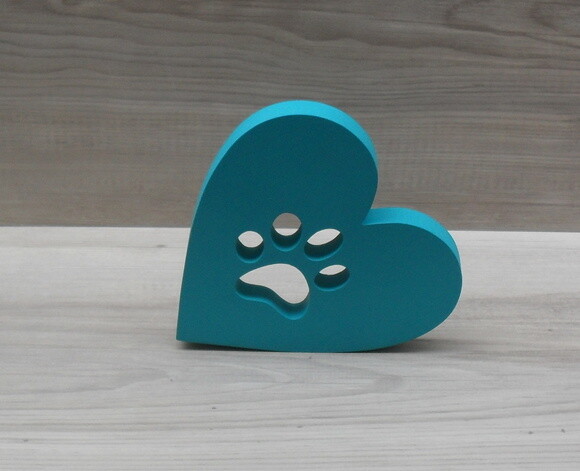 Coração Patinha - 15 cm - Decoração Pet em mdf