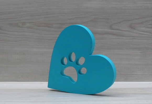 Coração Patinha - 15 cm - Decoração Pet em mdf