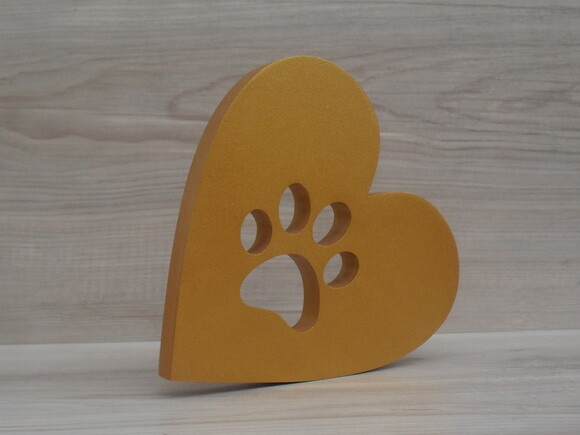 Coração Patinha - 15 cm - Decoração Pet em mdf