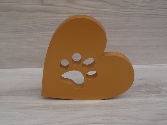 Coração Patinha - 15 cm - Decoração Pet em mdf