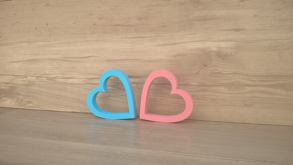 Corações Chá de Revelação Boy Girl 10 cm