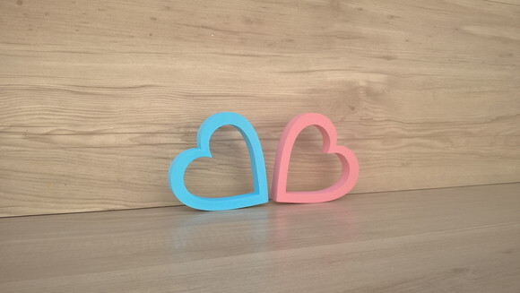 Corações Chá de Revelação Boy Girl 10 cm