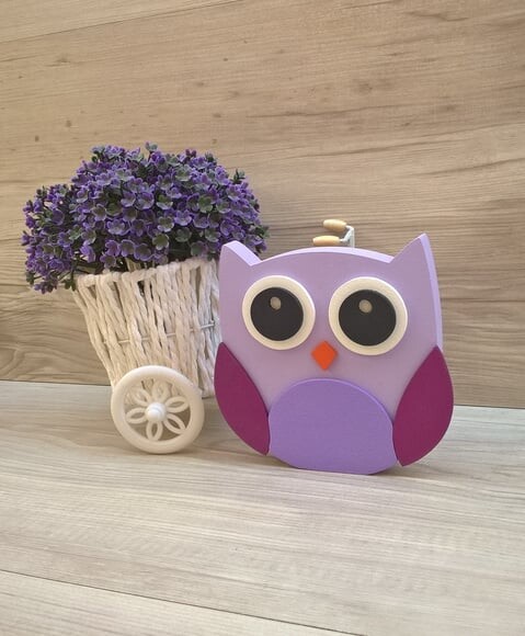 Coruja de mesa em MDF - Decoração Infantil - 15 cm