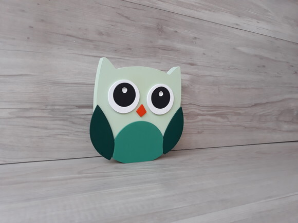 Coruja de mesa em MDF - Decoração Infantil - 8 cm