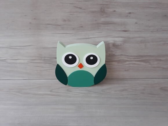 Coruja de mesa em MDF - Decoração Infantil - 8 cm