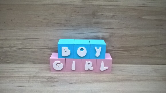 Cubos Chá de Revelação Boy Girl 6cm