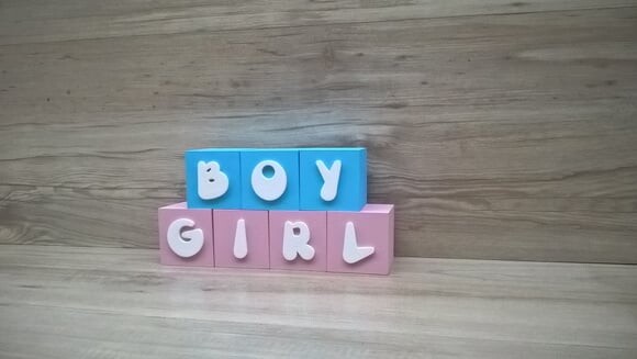 Cubos Chá de Revelação Boy Girl 6cm