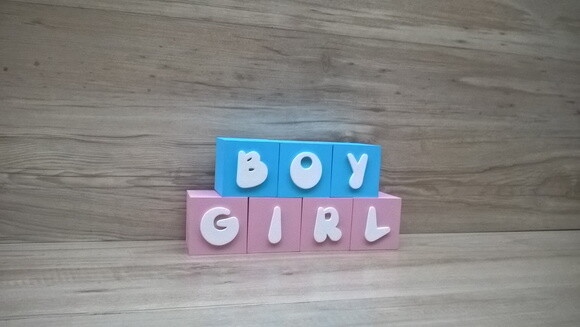 Cubos Chá de Revelação Boy Girl 6cm