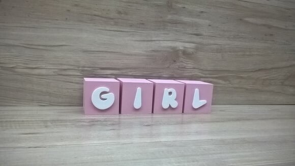 Cubos Chá de Revelação GIRL - 6 x 6 x 6 cm