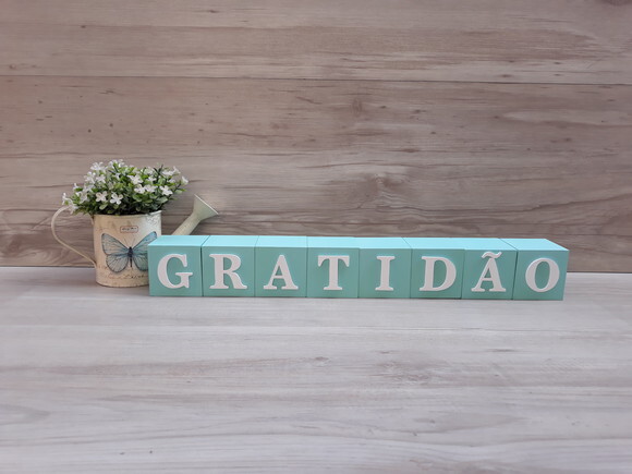 Cubos Decorativos GRATIDÃO - 6 x 6 x 6 cm