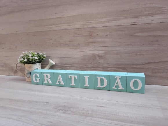 Cubos Decorativos GRATIDÃO - 6 x 6 x 6 cm