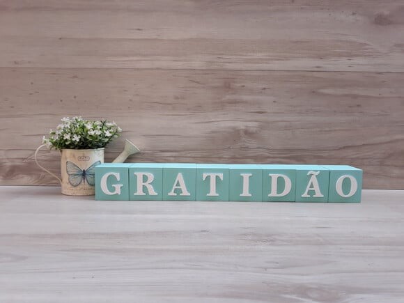 Cubos Decorativos GRATIDÃO - 6 x 6 x 6 cm
