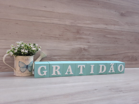 Cubos Decorativos GRATIDÃO - 6 x 6 x 6 cm