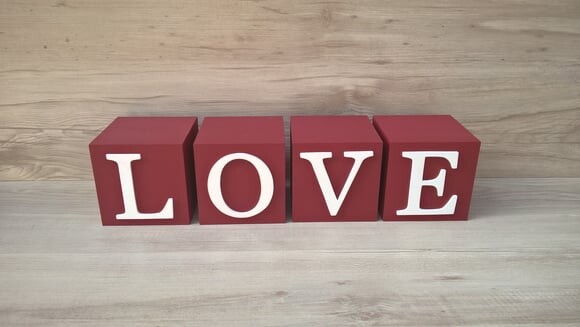 Cubos Decorativos LOVE - 10 x 10 x 10 cm