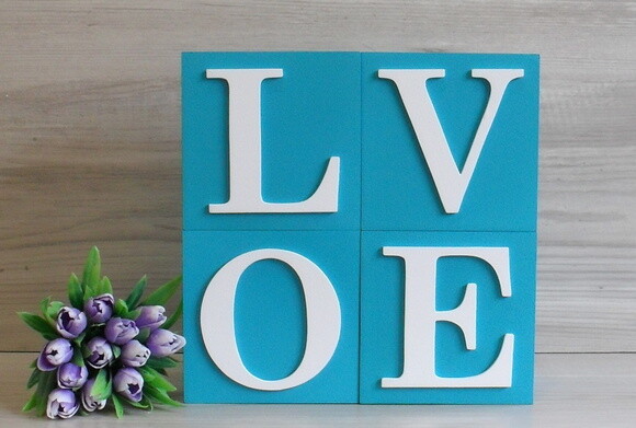 Cubos Decorativos LOVE - 10 x 10 x 10 cm