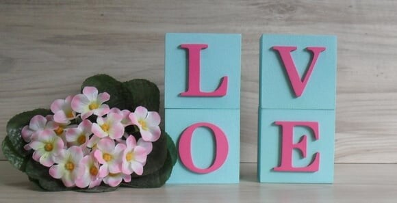 Cubos Decorativos LOVE - 6 x 6 x 6 cm