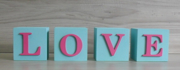 Cubos Decorativos LOVE - 6 x 6 x 6 cm