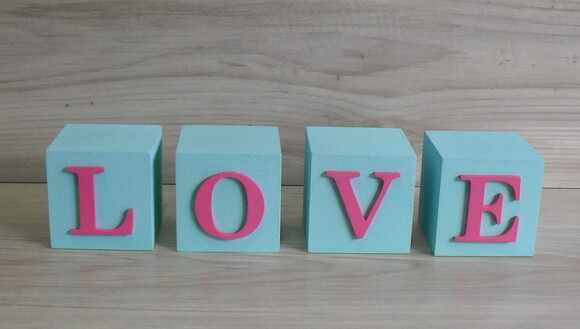 Cubos Decorativos LOVE - 6 x 6 x 6 cm