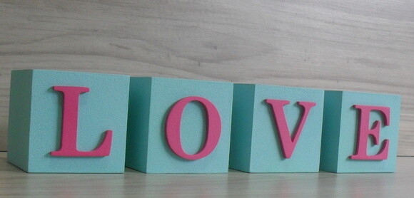 Cubos Decorativos LOVE - 6 x 6 x 6 cm