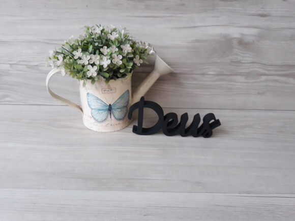 Deus - linha CK - Palavra de mesa em MDF - Tamanho P