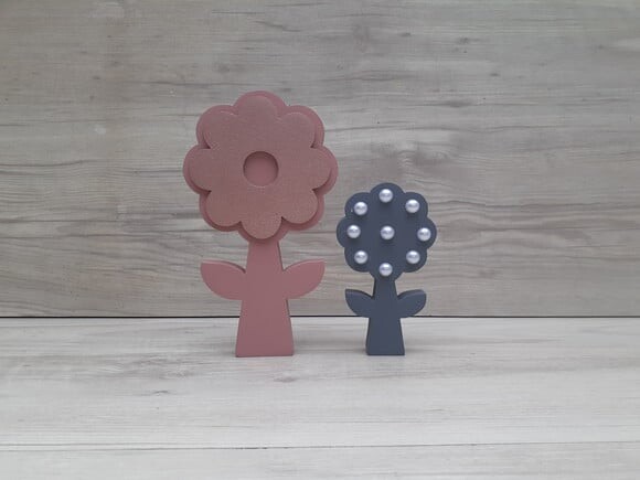 Duo de Flores com Caule de Mesa em mdf