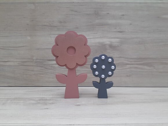 Duo de Flores com Caule de Mesa em mdf