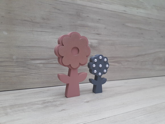 Duo de Flores com Caule de Mesa em mdf