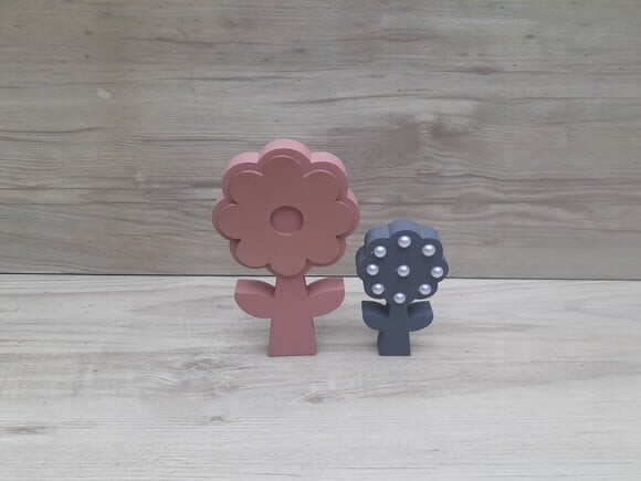 Duo de Flores com Caule de Mesa em mdf