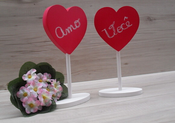 Duo Lousa de Mesa Coração